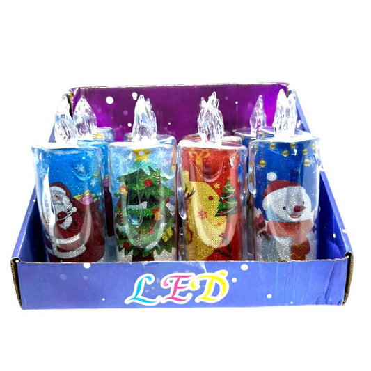 Pack De 12 Velas Navidenas Led